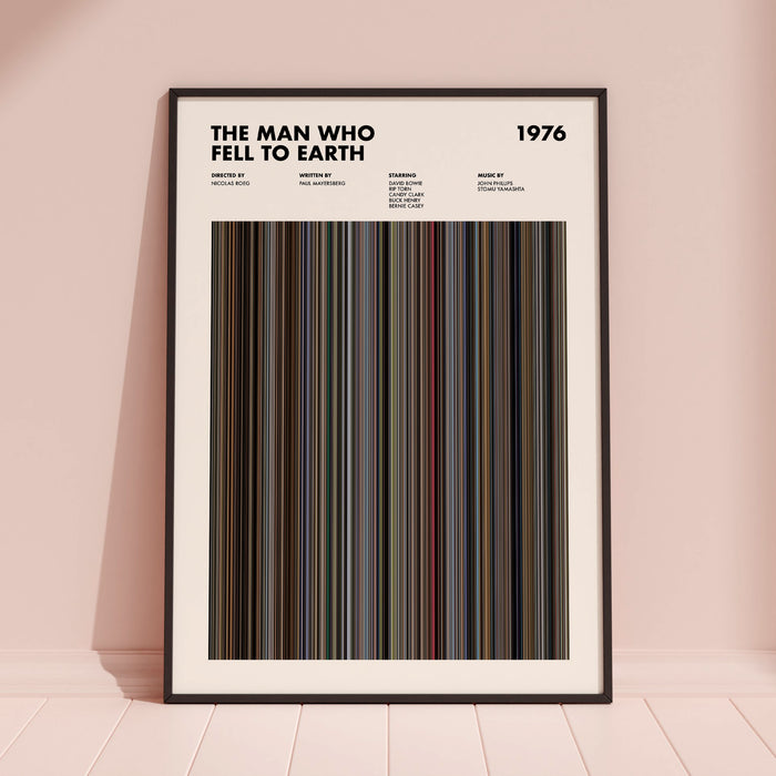 The Man Who Fell To Earth Movie Barcode Poster