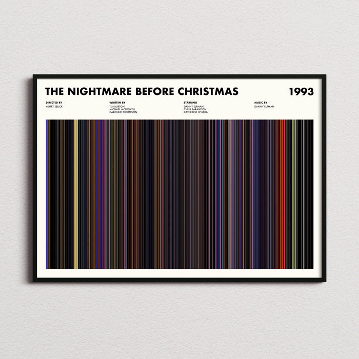 The Nightmare Before Christmas Movie Barcode Poster