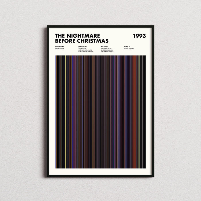 The Nightmare Before Christmas Movie Barcode Poster