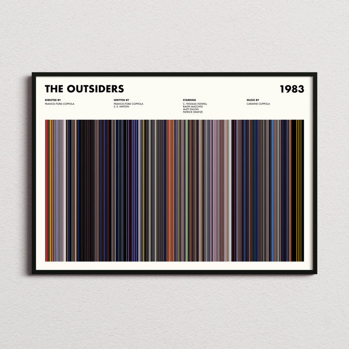 The Outsiders Movie Barcode Poster