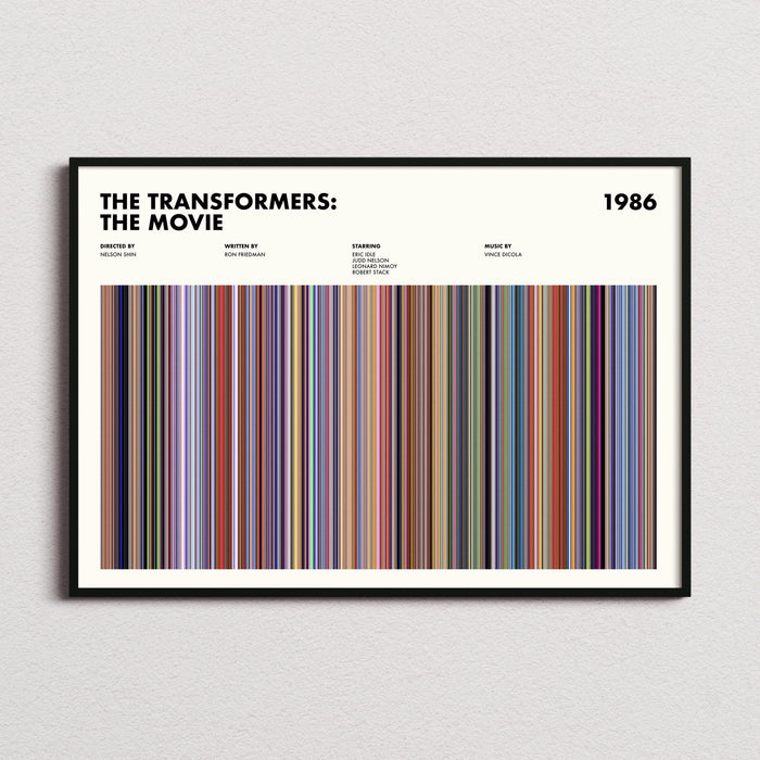 The Transformers 1986 Movie Barcode Poster