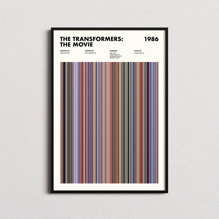 The Transformers 1986 Movie Barcode Poster