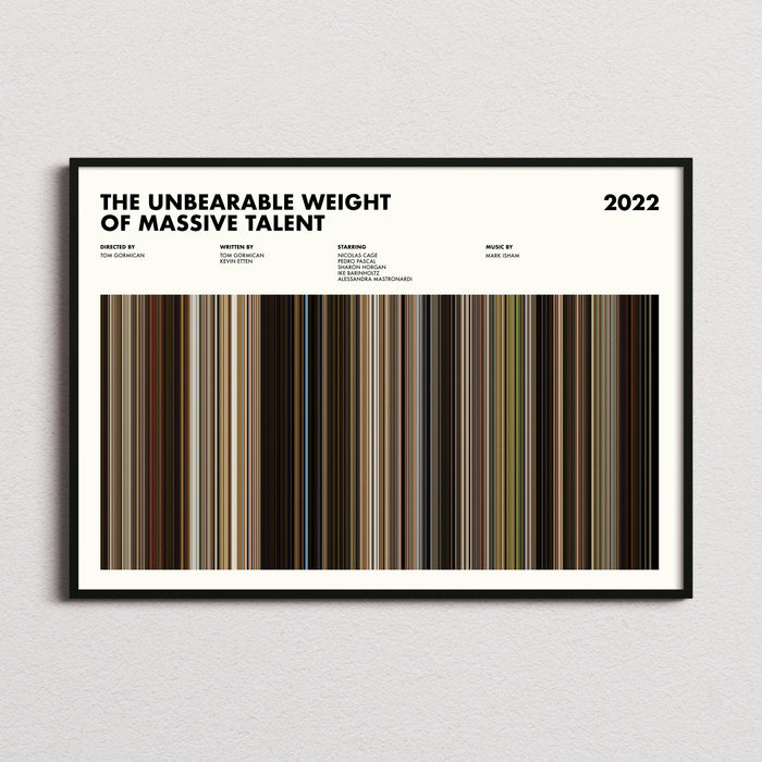 The Unbearable Weight Of Massive Talent Movie Barcode Movie Barcode Poster