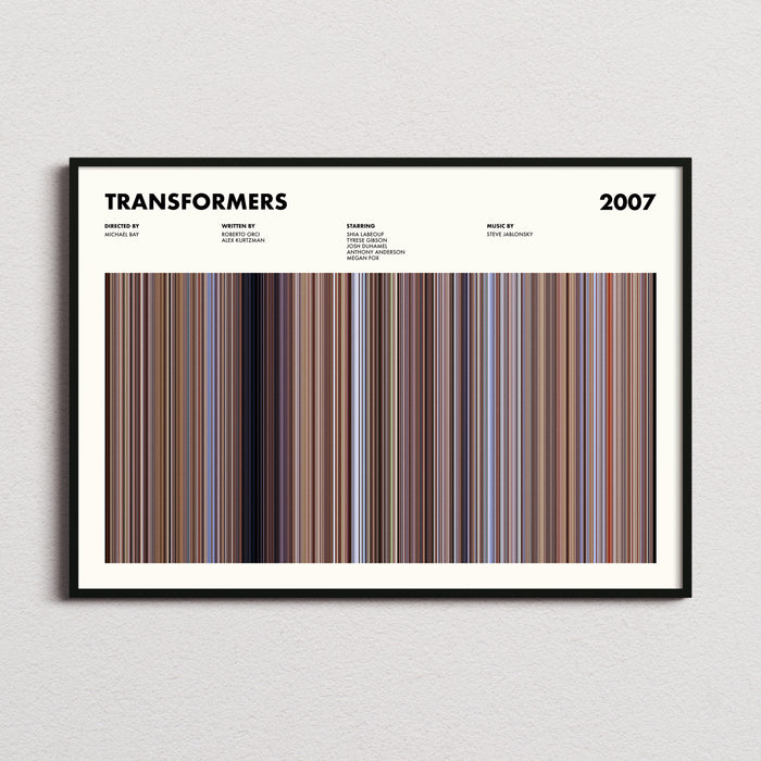 Transformers 2007 Movie Barcode Poster