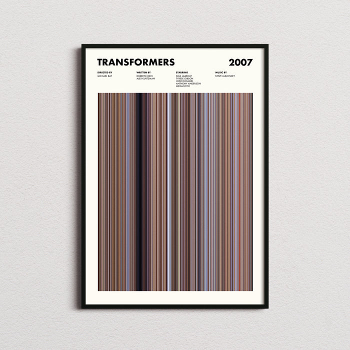 Transformers 2007 Movie Barcode Poster