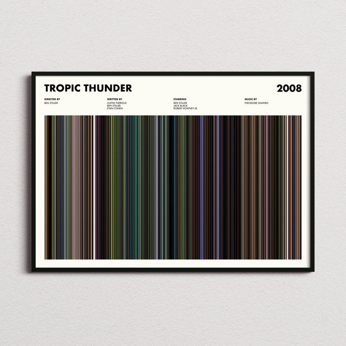 Tropic Thunder Movie Barcode Poster