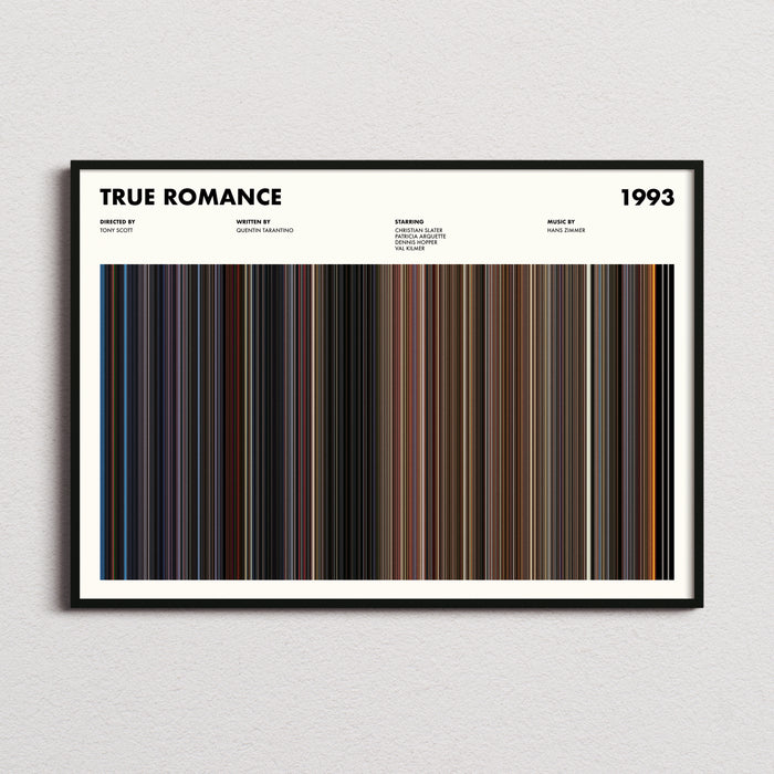 True Romance Movie Barcode Poster