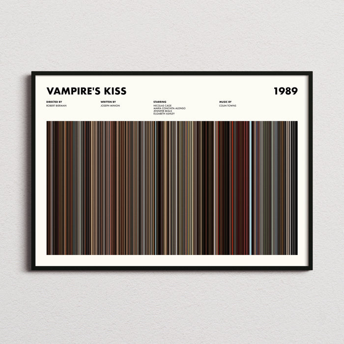 Vampire's Kiss Movie Barcode Poster