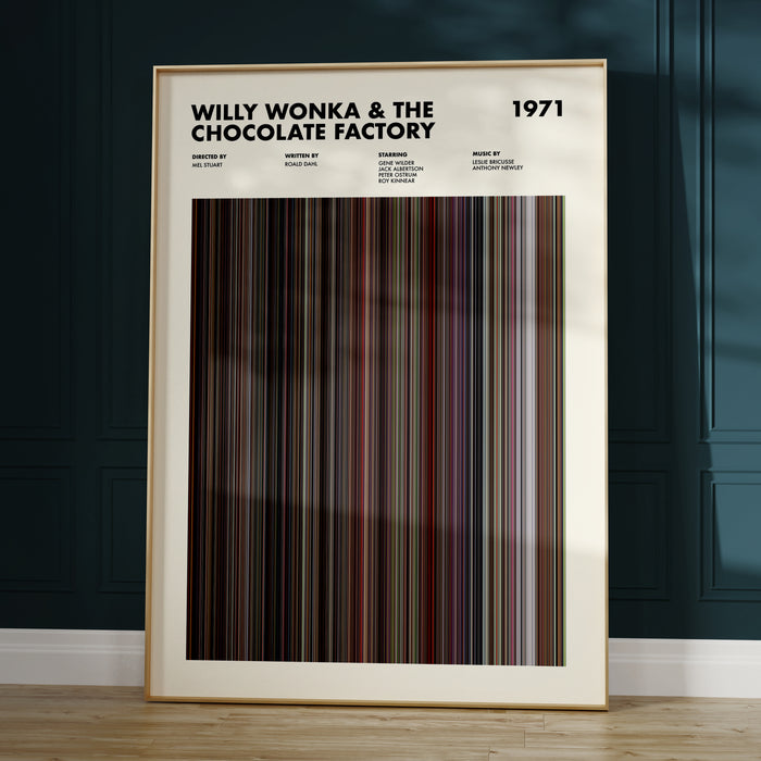 Willy Wonka & The Chocolate Factory Movie Barcode Poster