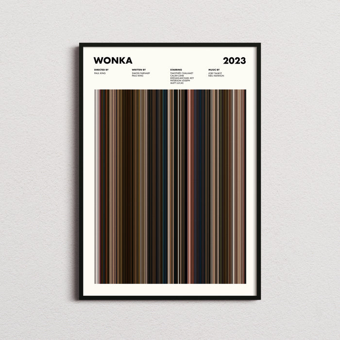 Wonka Movie Barcode Movie Barcode Poster