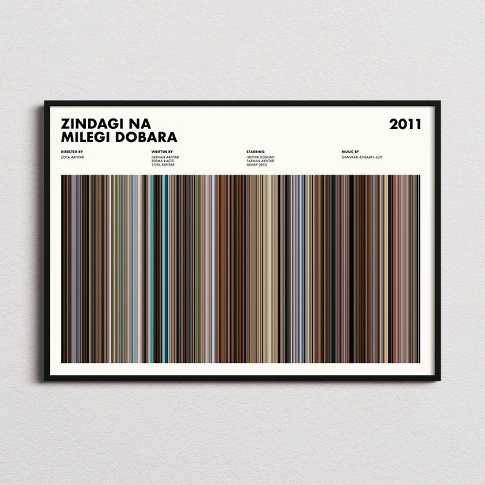 Zindagi Na Milegi Dobara Movie Barcode Poster